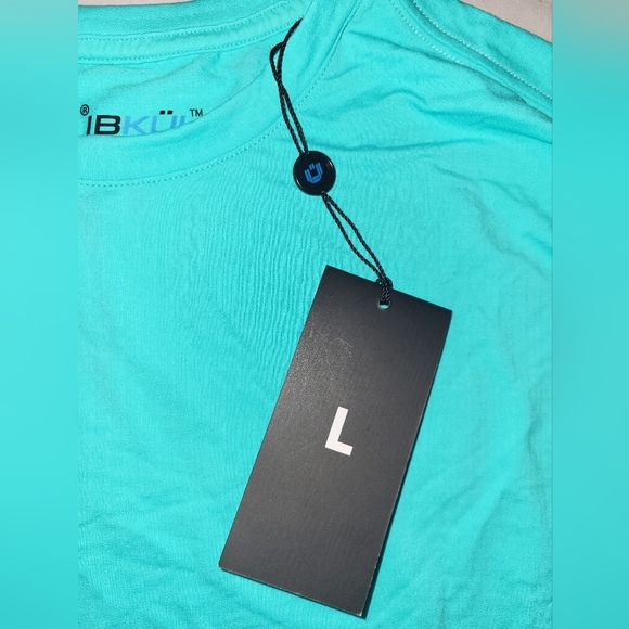 IBKUL Men's Cool Feel T Shirt Size Large NWT UPF 50 Aqua Blue - Picture 9 of 10